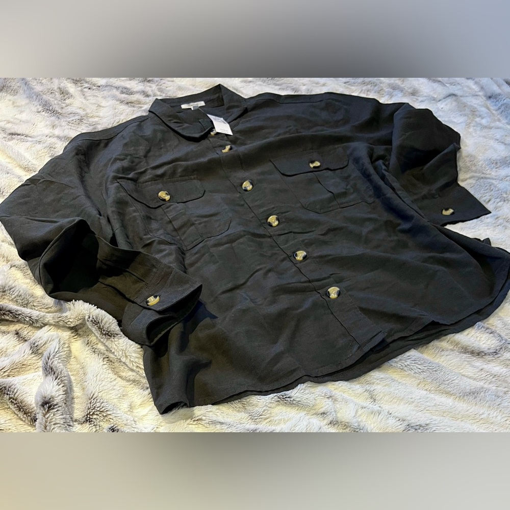 Maurices Black Women's Button-Down Shirt with Buttons XL NWT